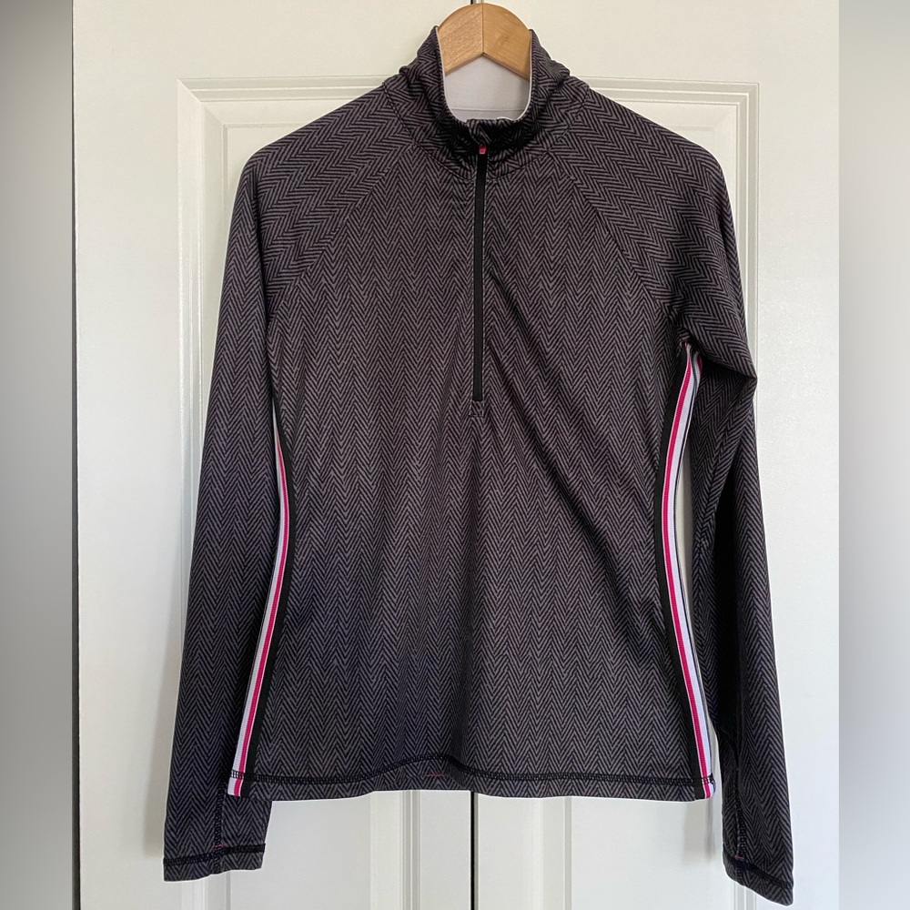 Athleta Quarter Zip Herringbone Pullover